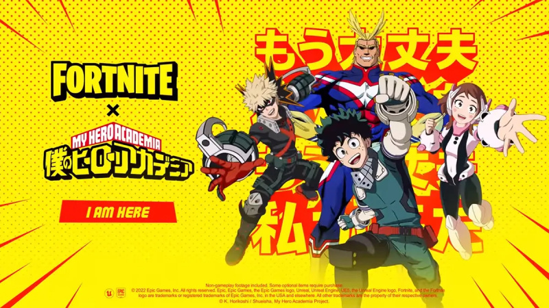   僕のヒーローアカデミア×Forniteコラボキービジュアル。
